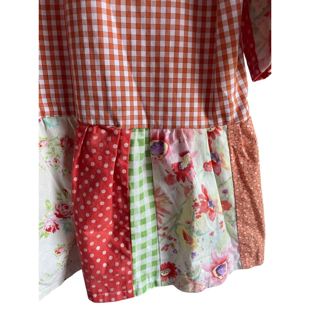 Handmade Gingham Ruffle Top Colorful Whimsy Size Large - Picture 7 of 8